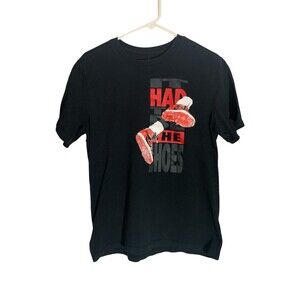 Air Jordan The Shoes Printing Sports Round Neck Short Sleeve Black